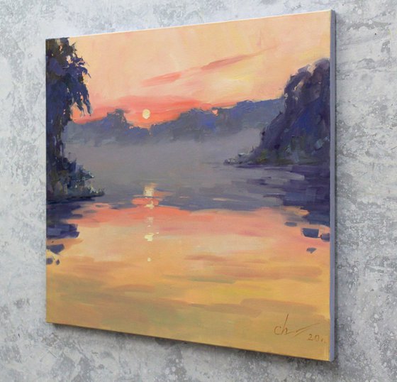 Sunset by the river