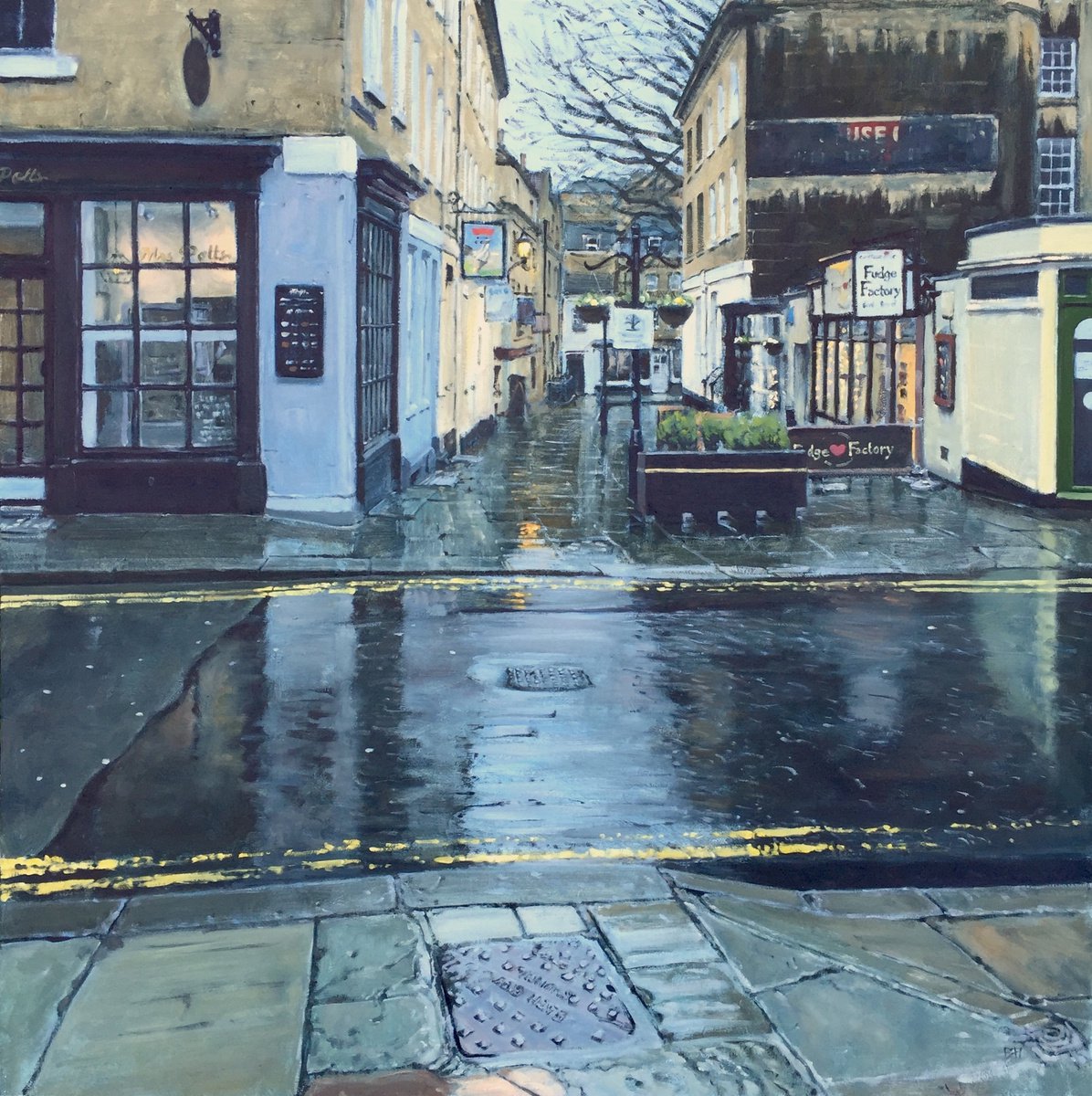 Towards Abbey Green, Bath By Ben Hughes, 24 X 24, Artwork For Sale On Artfinder