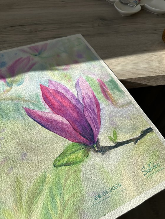 Blooming Pink Magnolia