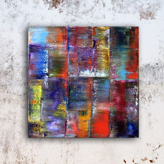 "Reflections" - Original PMS Abstract Geometric Oil Painting On Canvas - 30" x 30"