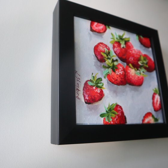 Strawberries painting frame