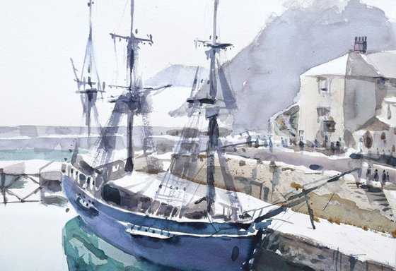 Sailboat in Charlestown harbor