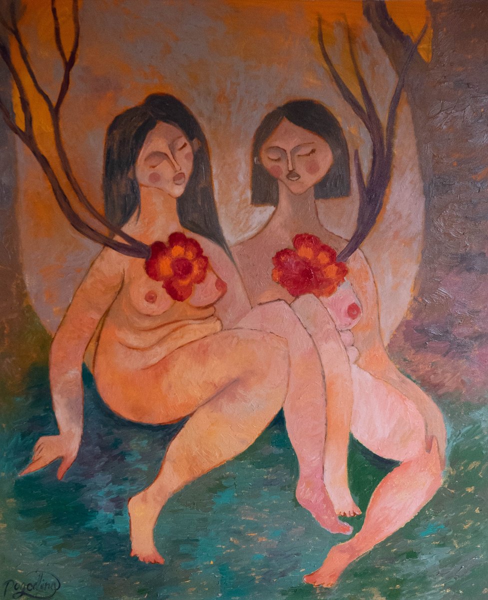 Impressionistic Portrait Oil Painting By Dasha Pogodina, 37 X 45, I Need Your Friendship, Original Artwork