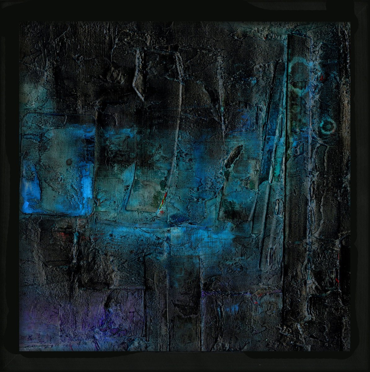 Abstract Painting By Kathy Morton Stanion, 13 X 13", Midnight Magic 9, Original Artwork