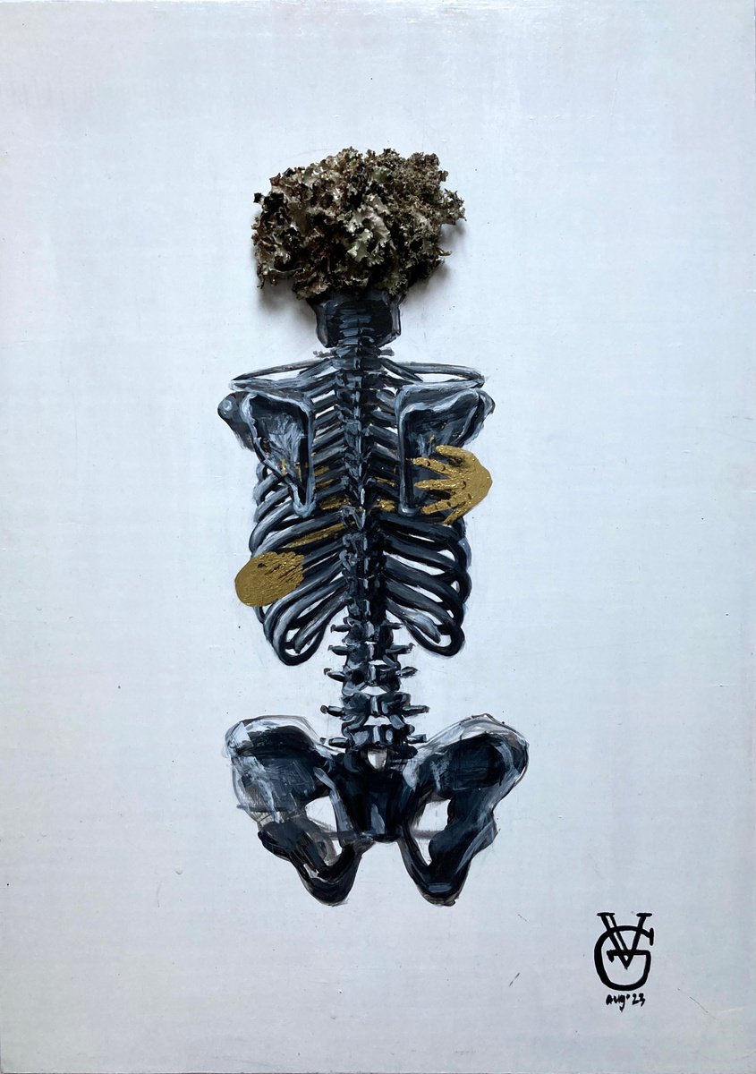 Expressive Portrait Acrylic Painting By Valeria Golovenkina, 20 X 28", Self-Help, Original Artwork