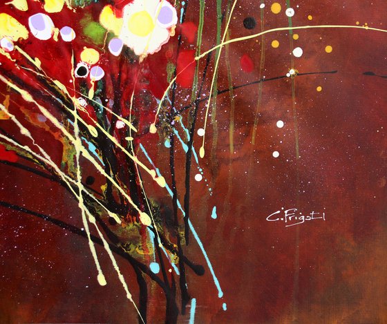 Folie Des Fleurs #6 - Extra large original abstract floral landscape