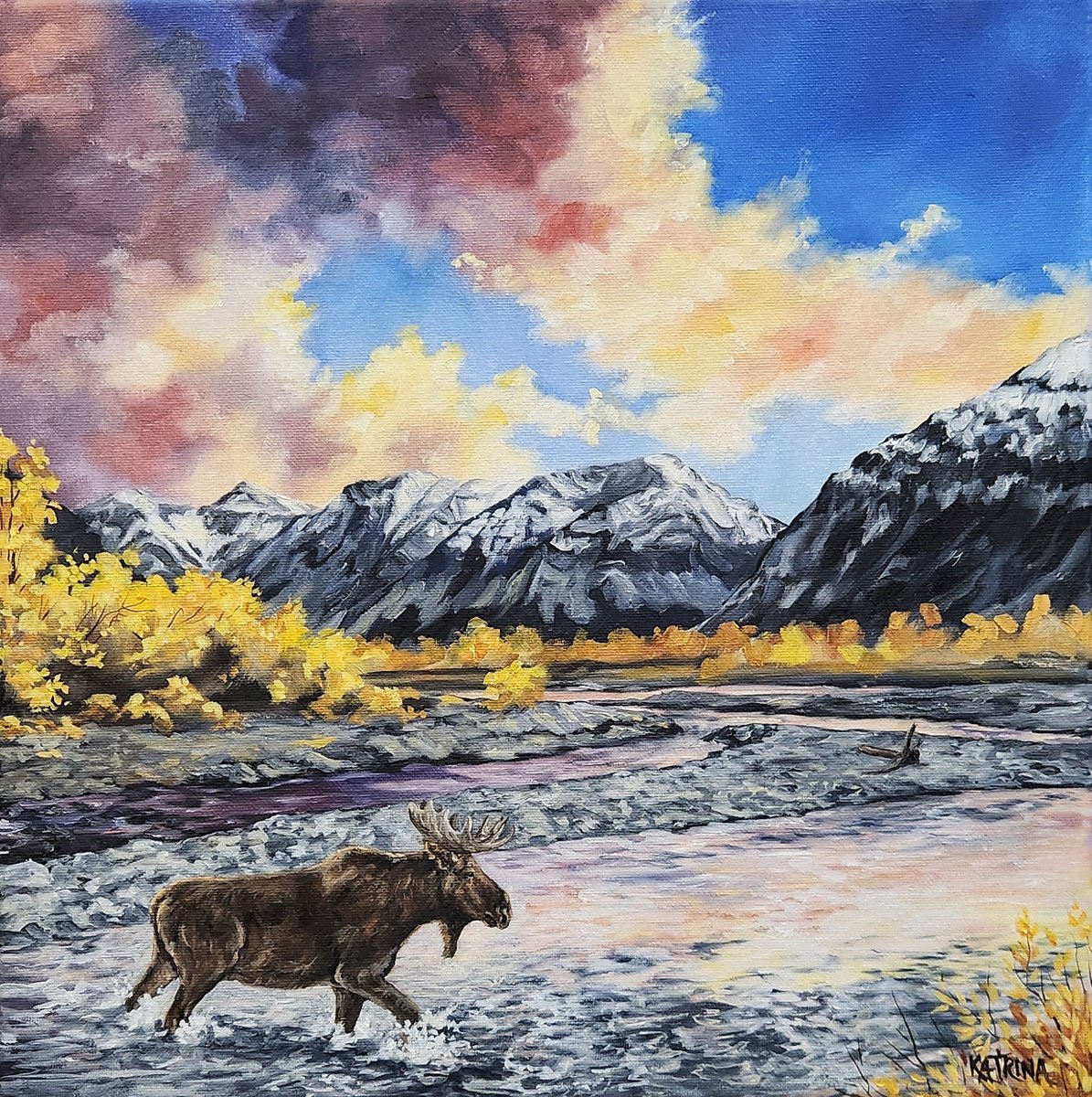 Photorealistic Oil Painting , Crossing The South Fork By Katrina Case, 14 X 14, Artwork For Sale On Artfinder