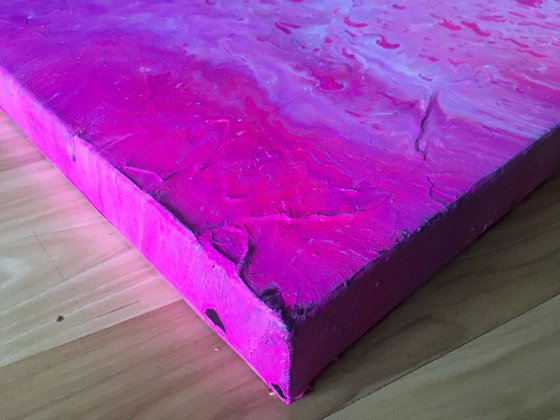 "Manifesting In Magenta" - FREE USA SHIPPING - Original Abstract PMS Fluid Acrylic Painting - 24 x 24 inches