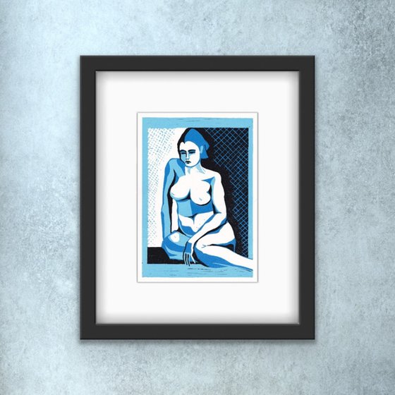 Nude Seated (Blue & black colourway)