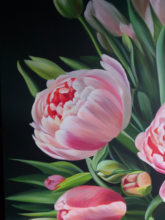 Peonies and tulips