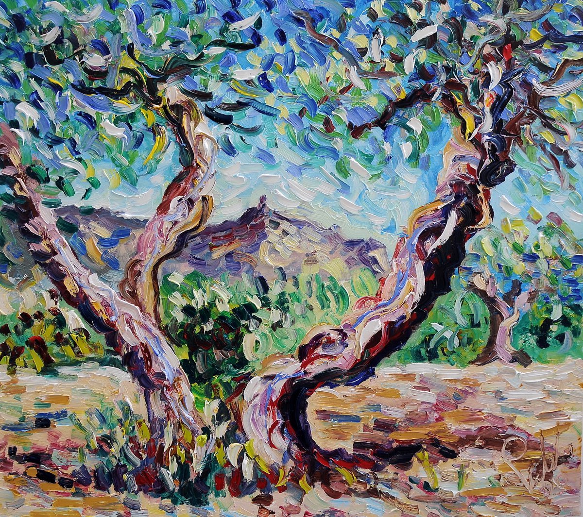 La Coppia Di Ulivi By Antonino Puliafico, 35 X 35, Artwork For Sale On Artfinder