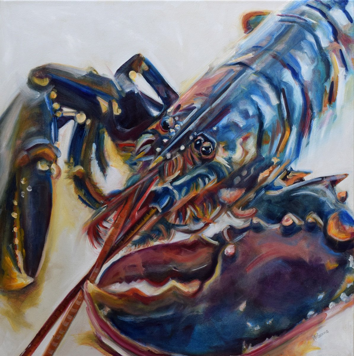 Expressive Animal Oil Painting By Michelle Parsons, 33 X 33", Lpp, Original Artwork