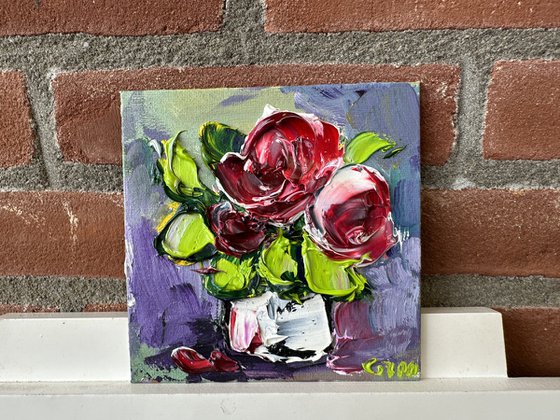 Pink Rose deep impasto