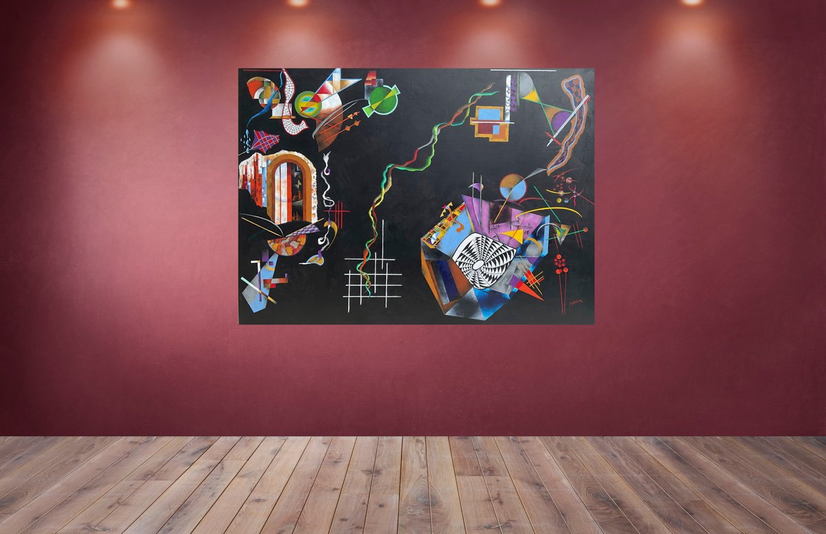 Geometric Oil Painting , Night Dream By Jg Wilson, 65 X 48, Artwork For Sale On Artfinder