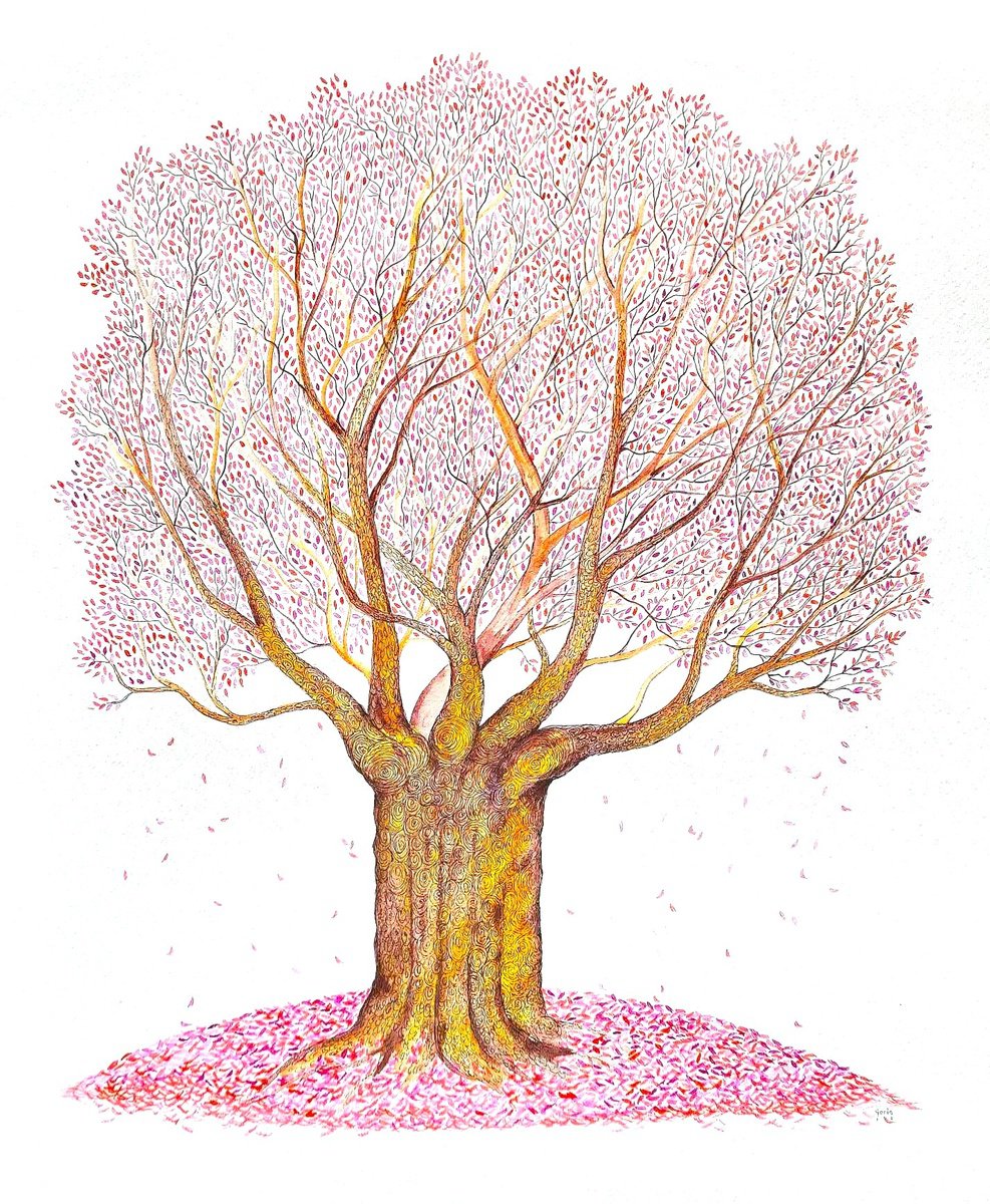 Illustrative Botanical Watercolour By Marian Gorin, 18 X 22", Ephemera, Original Artwork