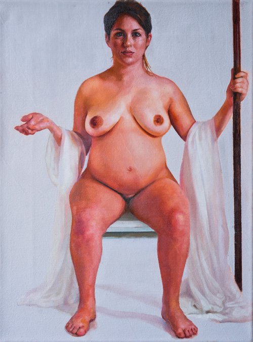 Untitled Pregnant Nude by Alex Dewars