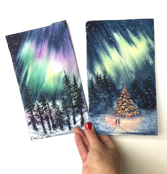 Unique Post card Aurora Boreal