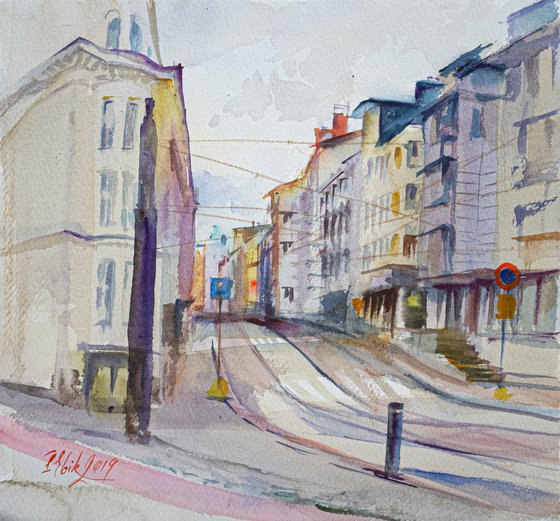 Plein air sketch of Helsinki. Finland