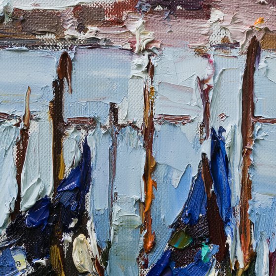 Venice gondolas Original oil painting