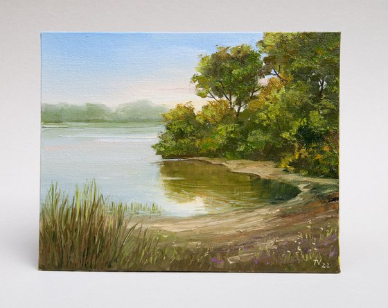 River landscape. Oil painting. 8 x 10in.