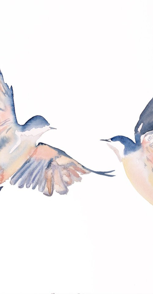 Swallows in Flight No. 45 by Elizabeth Becker
