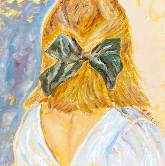 Back Portrait of a Blonde Girl