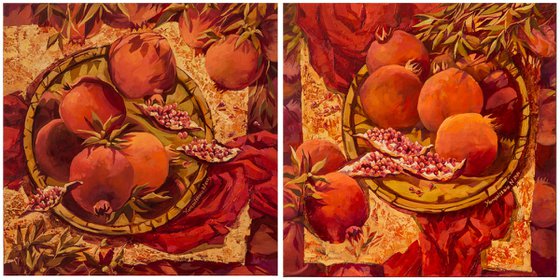 Happiness on a Plate. diptych
