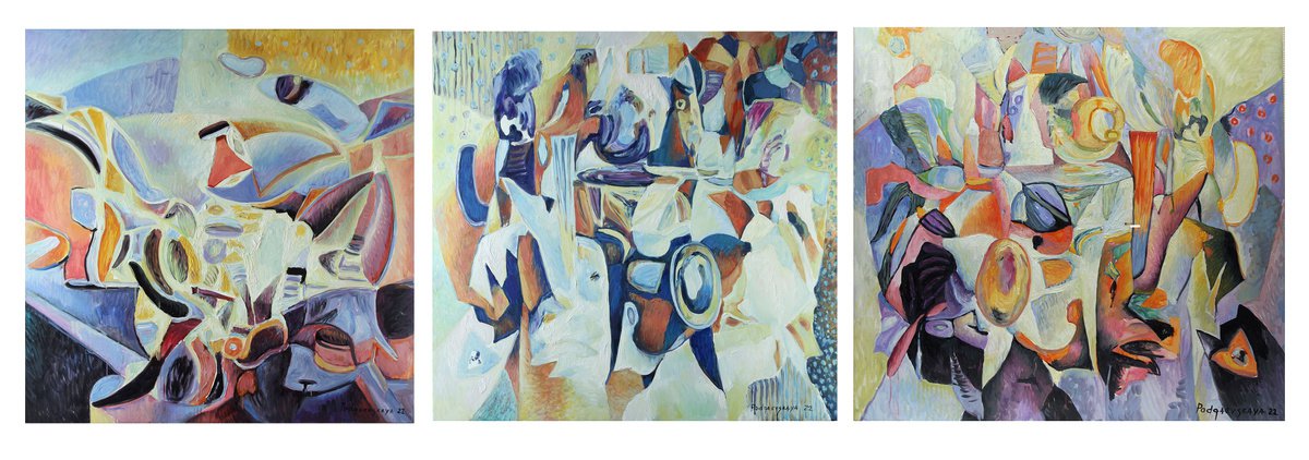 Abstraction №557(Triptych). by Marina Podgaevskaya