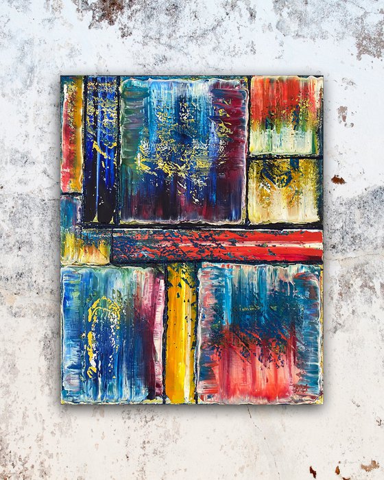 "Lost And Found" - SPECIAL PRICE - Original Highly Textured PMS Abstract Oil Painting On Canvas - 16" x 20"
