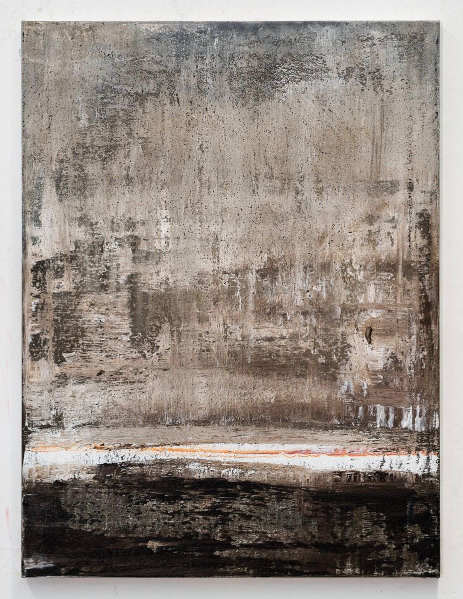 Abstract Acrylic Painting By Radek Smach, 24 X 31", Brown Ce388, Original Artwork