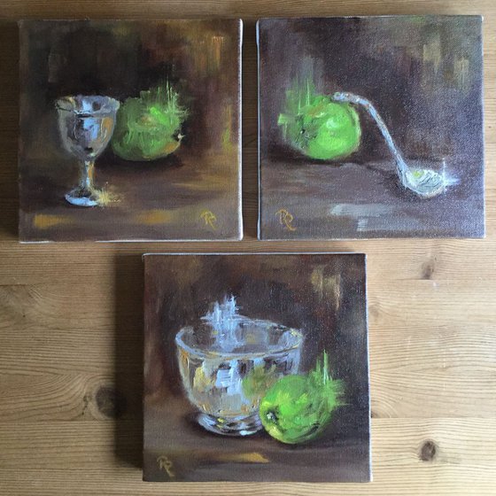 Silver Spoon with Lime  Impressionist Still Life