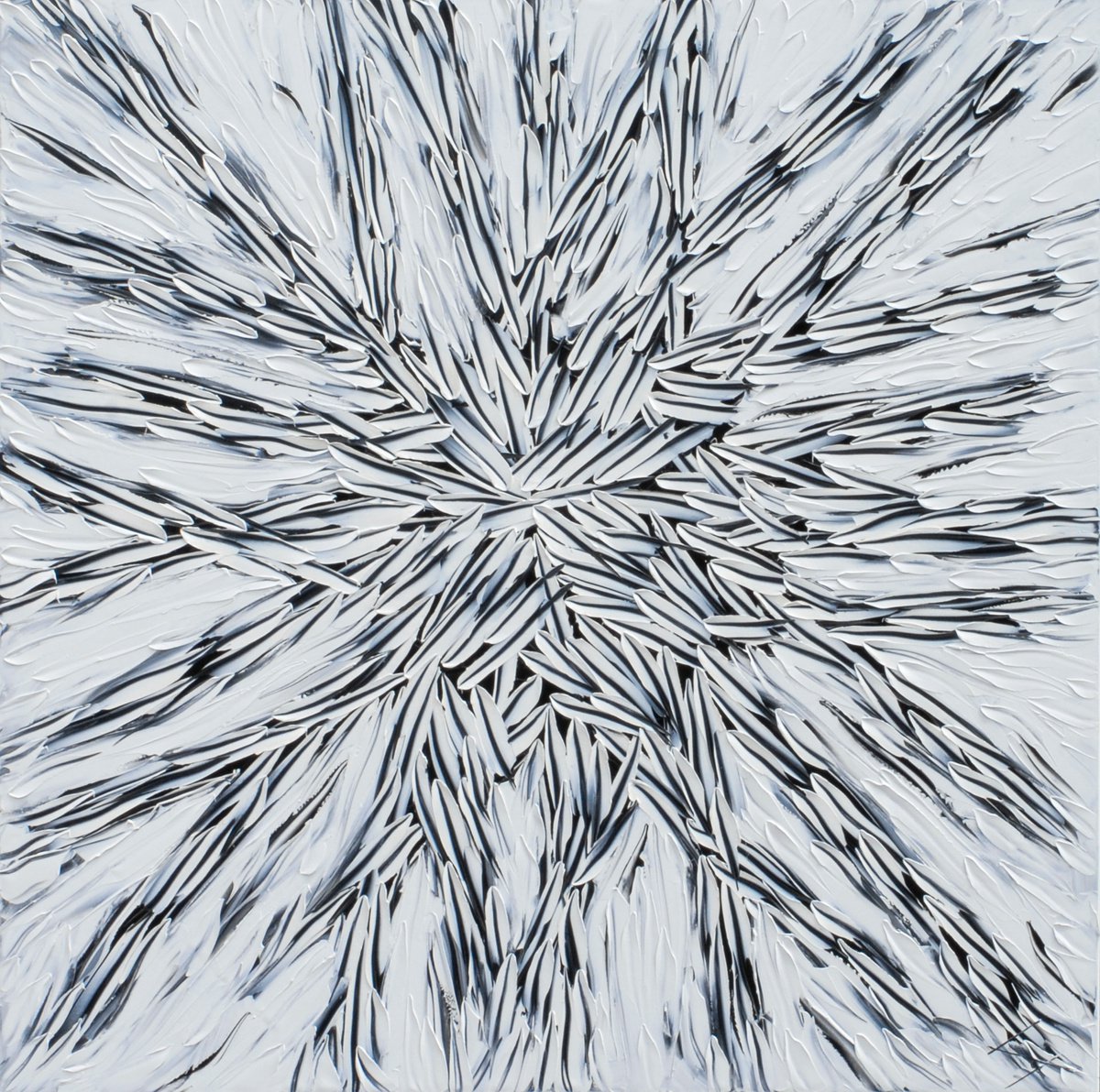 Organic Abstract Oil Painting By Bill Stone, 60 X 60, False Positive, Original Artwork