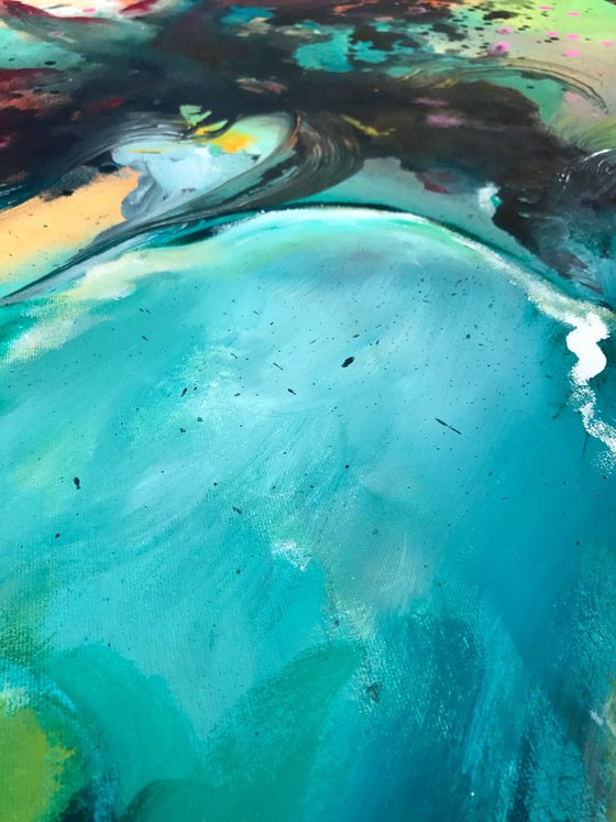 " Coming out of the dark " ?/ XXL Large abstract painting / 70x120cm (28x48")