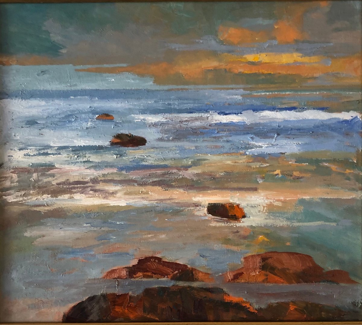 Sunshine for the soul oil seascape by Padmaja Madhu