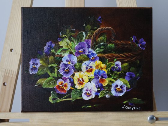Pansies in a Basket