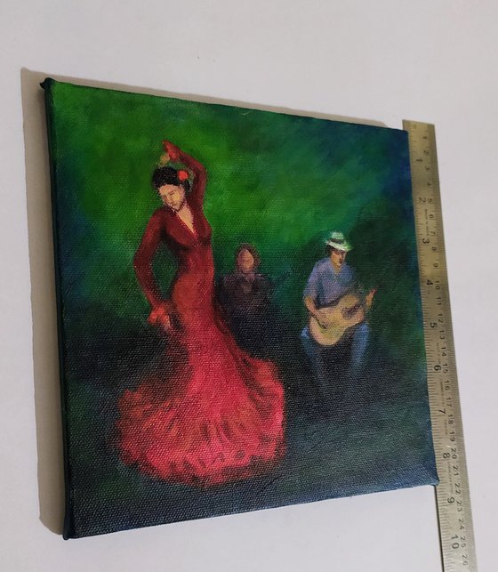The Flamenco dancer in red