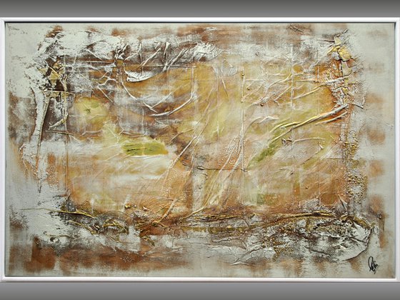 Golden Landscape  - Abstract Art - Acrylic Painting - Canvas Art - Framed Painting - Abstract Painting - Industrial Art