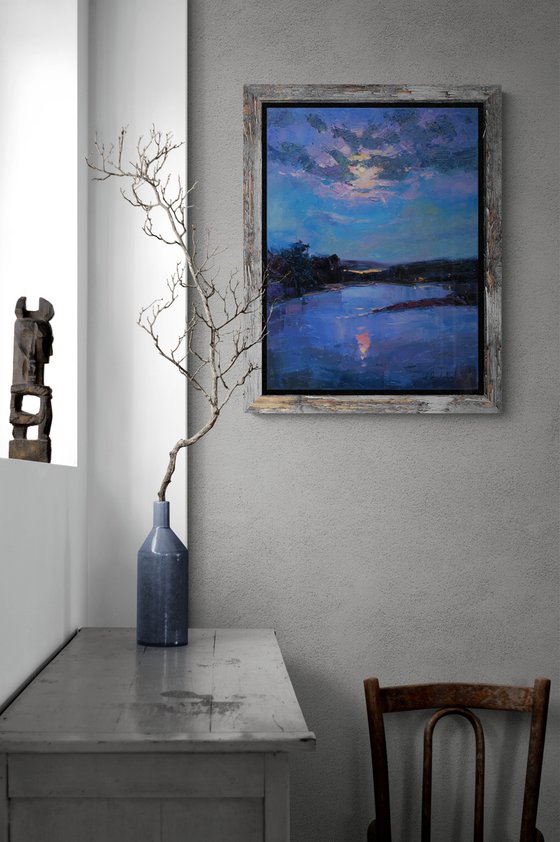 Full moon over the river