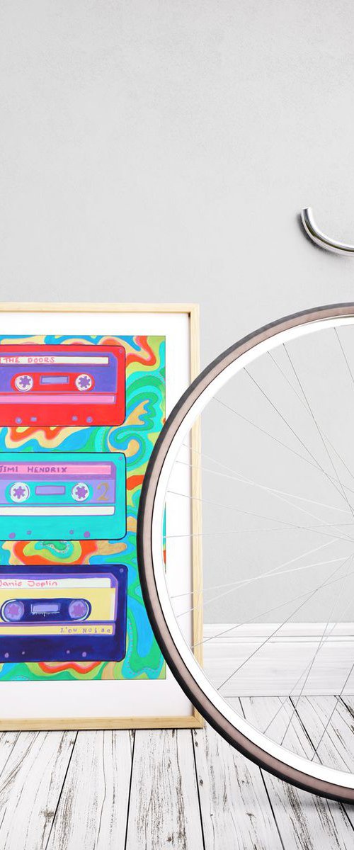 My mix #1 (cassette tapes, retro music, 70's, 80's rock culture) by Carolynne Coulson