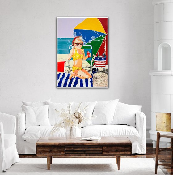 At the beach / 123 x 90 x 0.1 cm