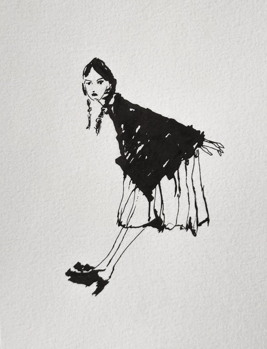 Expressive Ink Drawing , Hey There By Jayme Mestieri, 7 X 9, Artwork For Sale On Artfinder