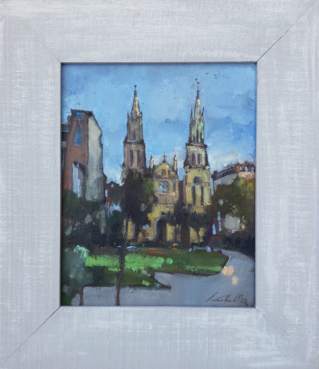 Cityscapes Oil Painting By Olha Laptieva, 9 X 12", Getting To Know Paris, Original Artwork