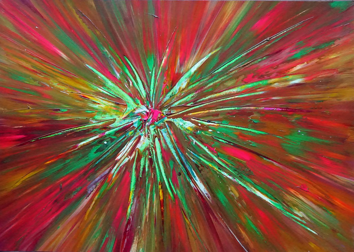 Green Neon Pink Explosion Acrylic painting by Richard Vloemans | Artfinder