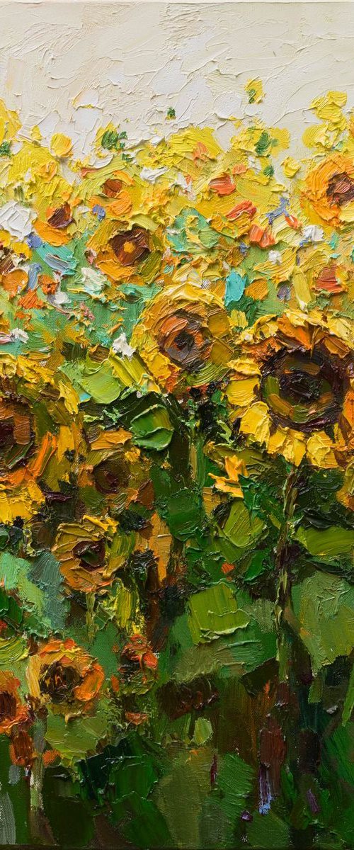Sunflowers Original Oil painting by Anastasiia Valiulina