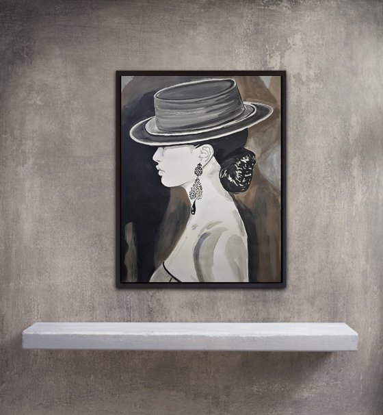 Woman with a hat / 70 x 52 cm