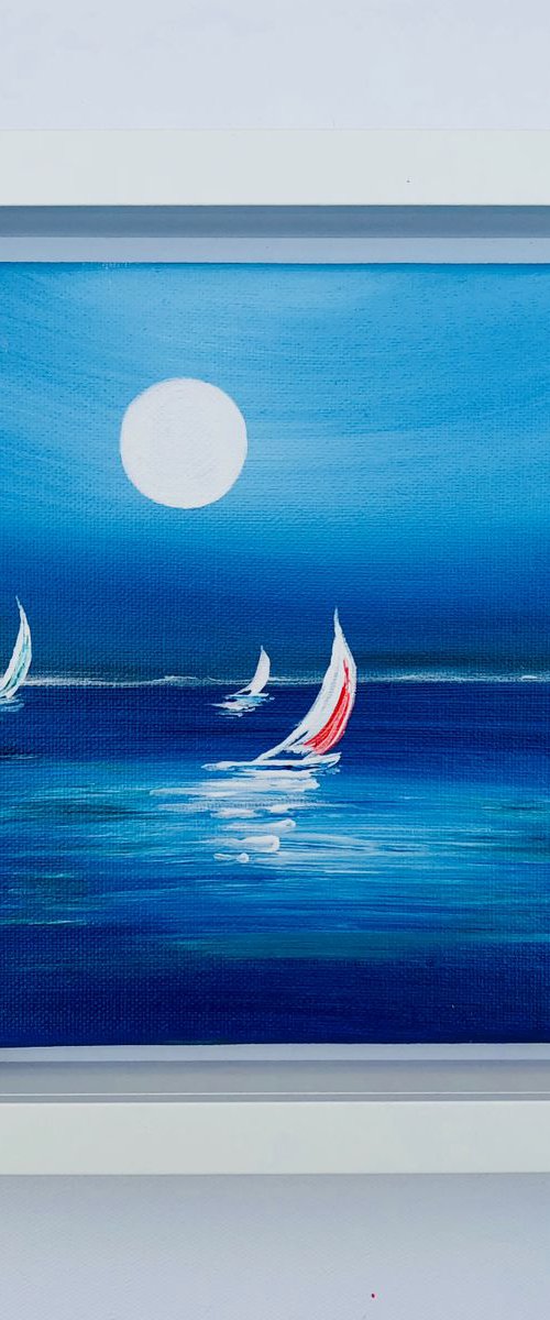 Study in Blue - Full Moon by Marja Brown