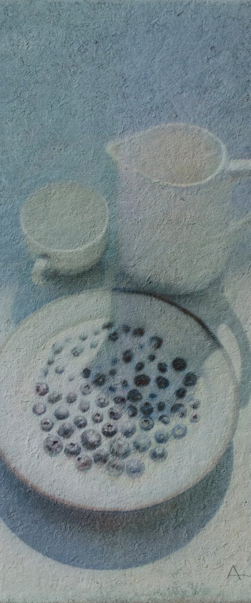 Sunlit Blueberry Dessert by Andrejs Ko