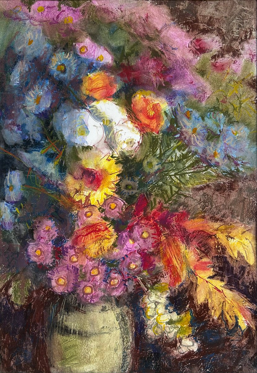 Impressionistic Pastel Drawing , Bouquet Of My Garden By Liudmyla Chemodanova, 13 X 19, Artwork For Sale On Artfinder