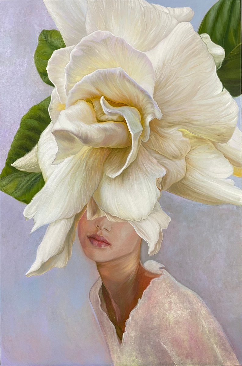 Portrait and gardenia by Elena