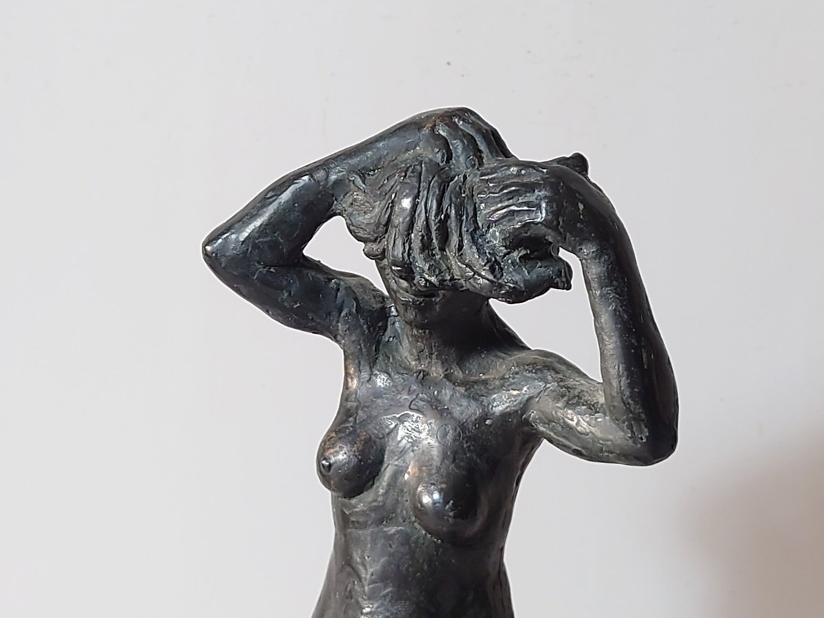 Expressive Bronze Sculpture , After The Bath By Nerijus Kisielius, 5 X 12, Artwork For Sale On Artfinder
